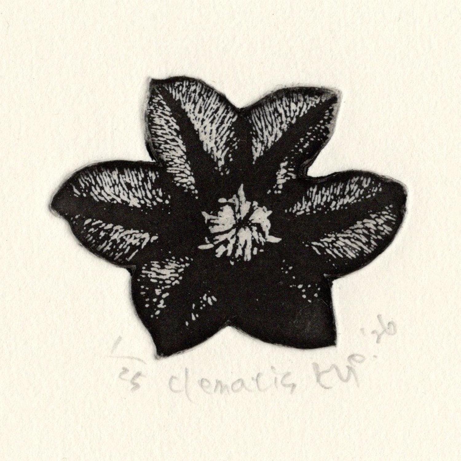 版画ゆうびん no.37 'clematis'（銅版画） | 3枚目