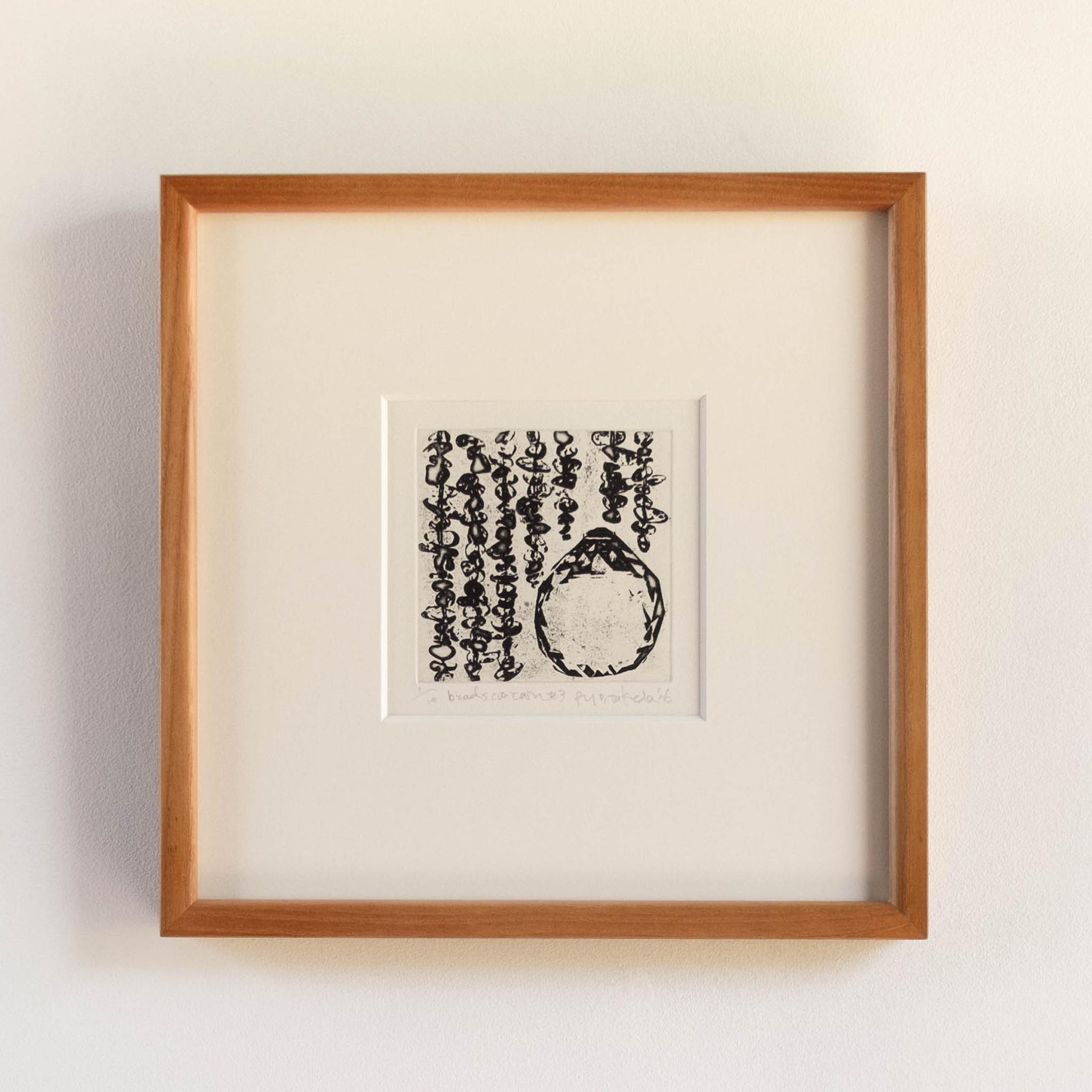 銅版画 "beads curtain#3"（額装）