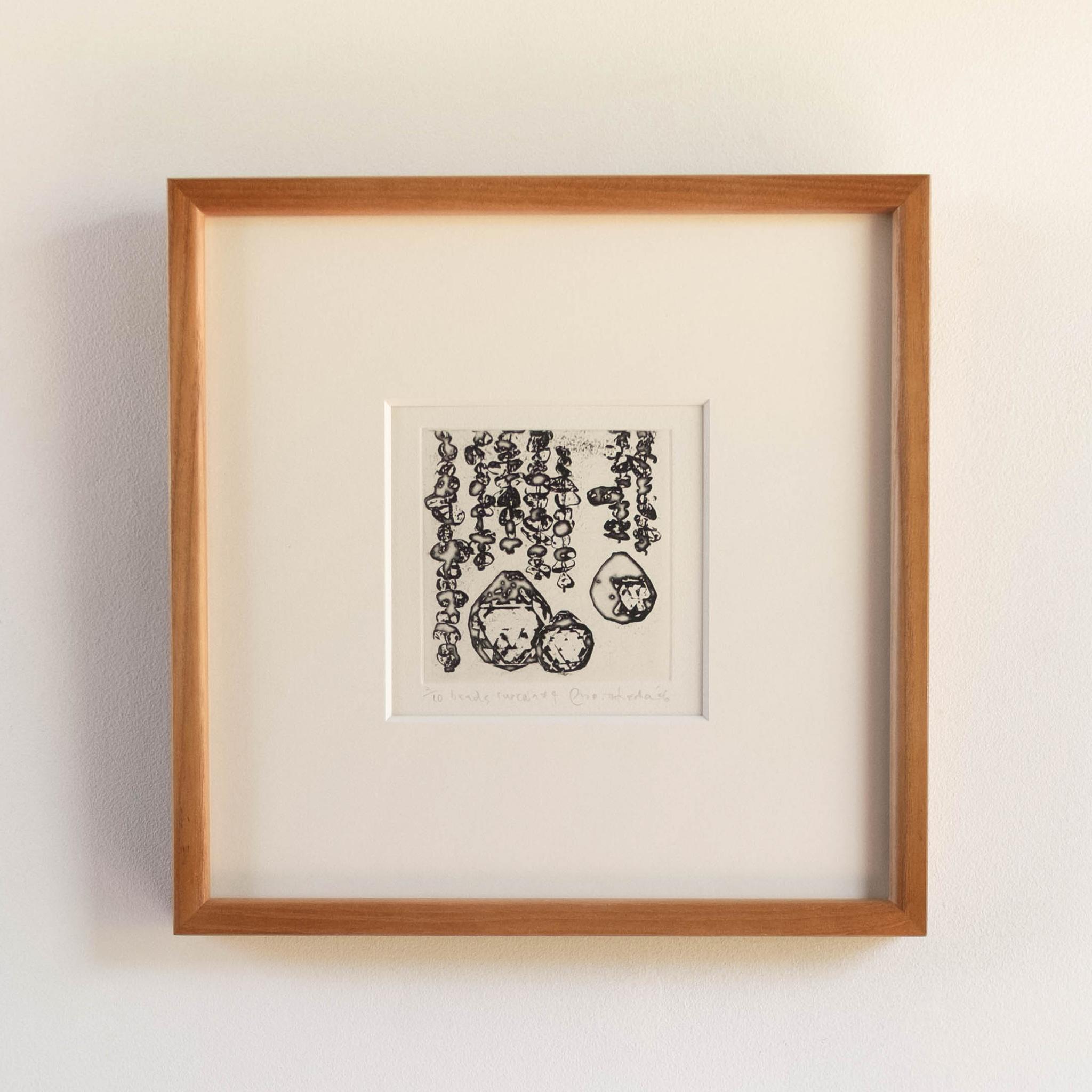 銅版画 "beads curtain#4"（額装）