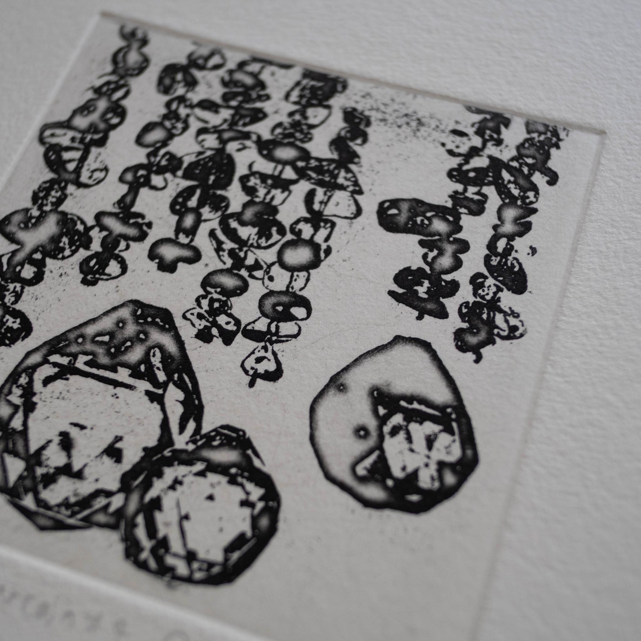 銅版画 "beads curtain#4"（額装） | 6枚目