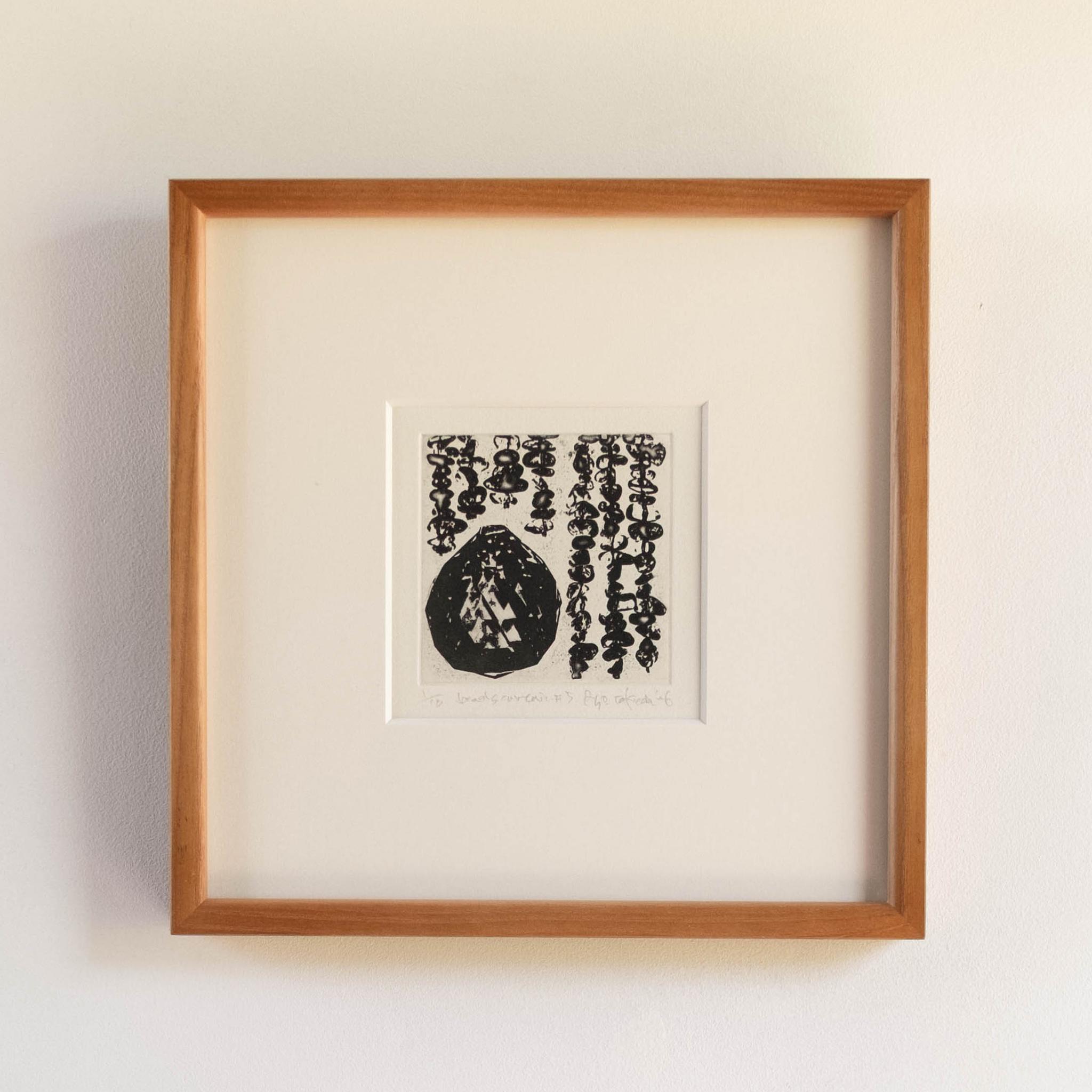 銅版画 "beads curtain#5"（額装）