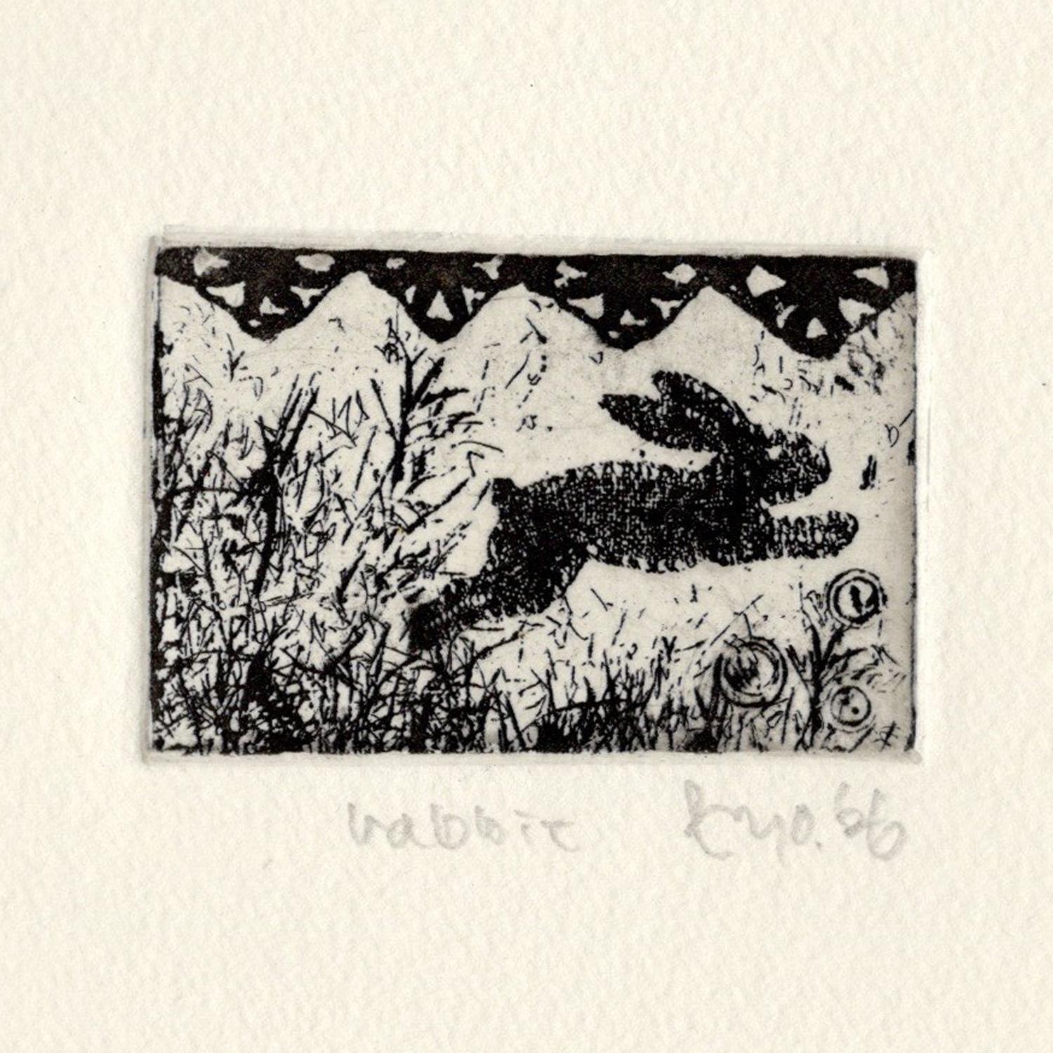 版画ゆうびん no.40 'rabbit'（銅版画） | 2枚目