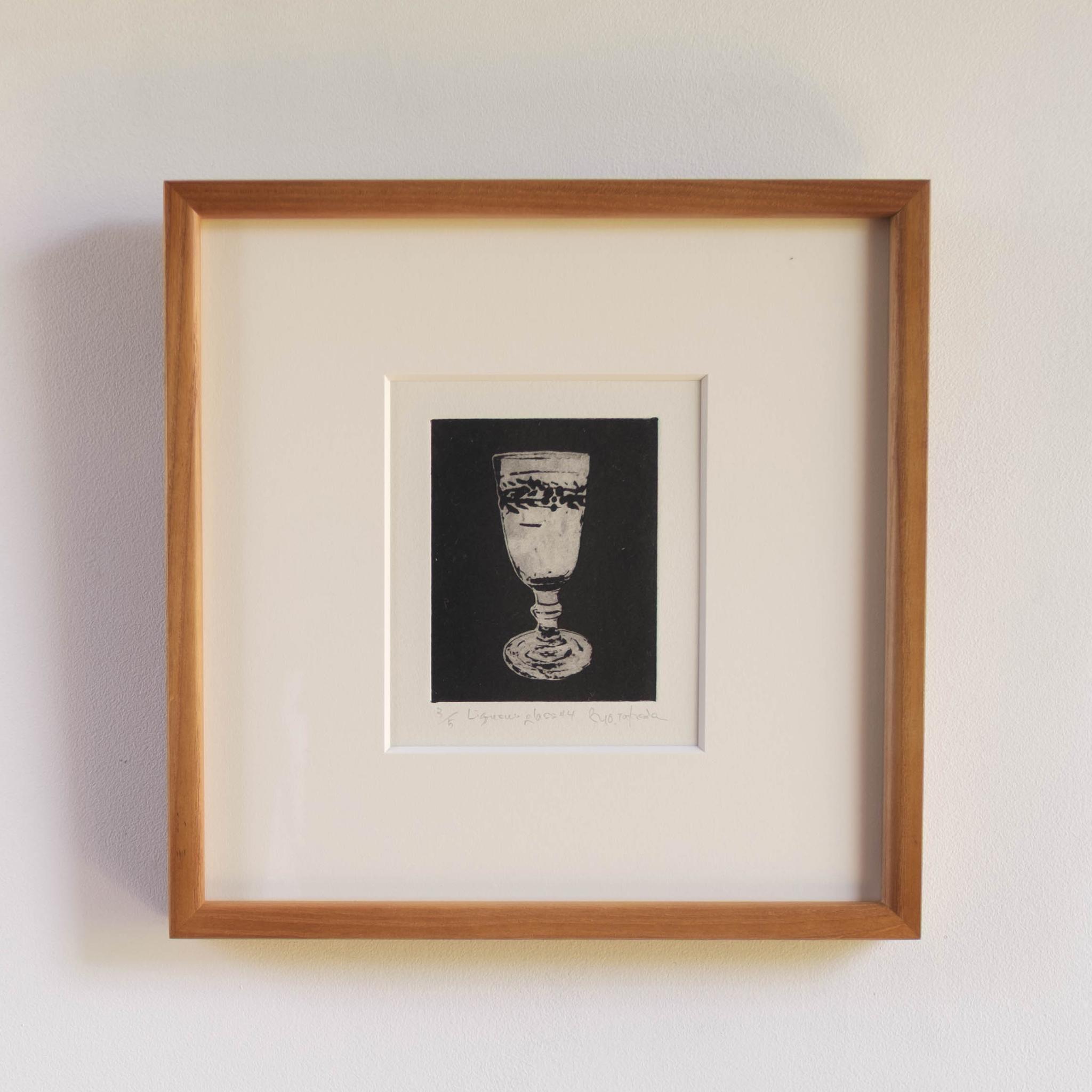 紙版画 "Liqueur glass #4"（額装）