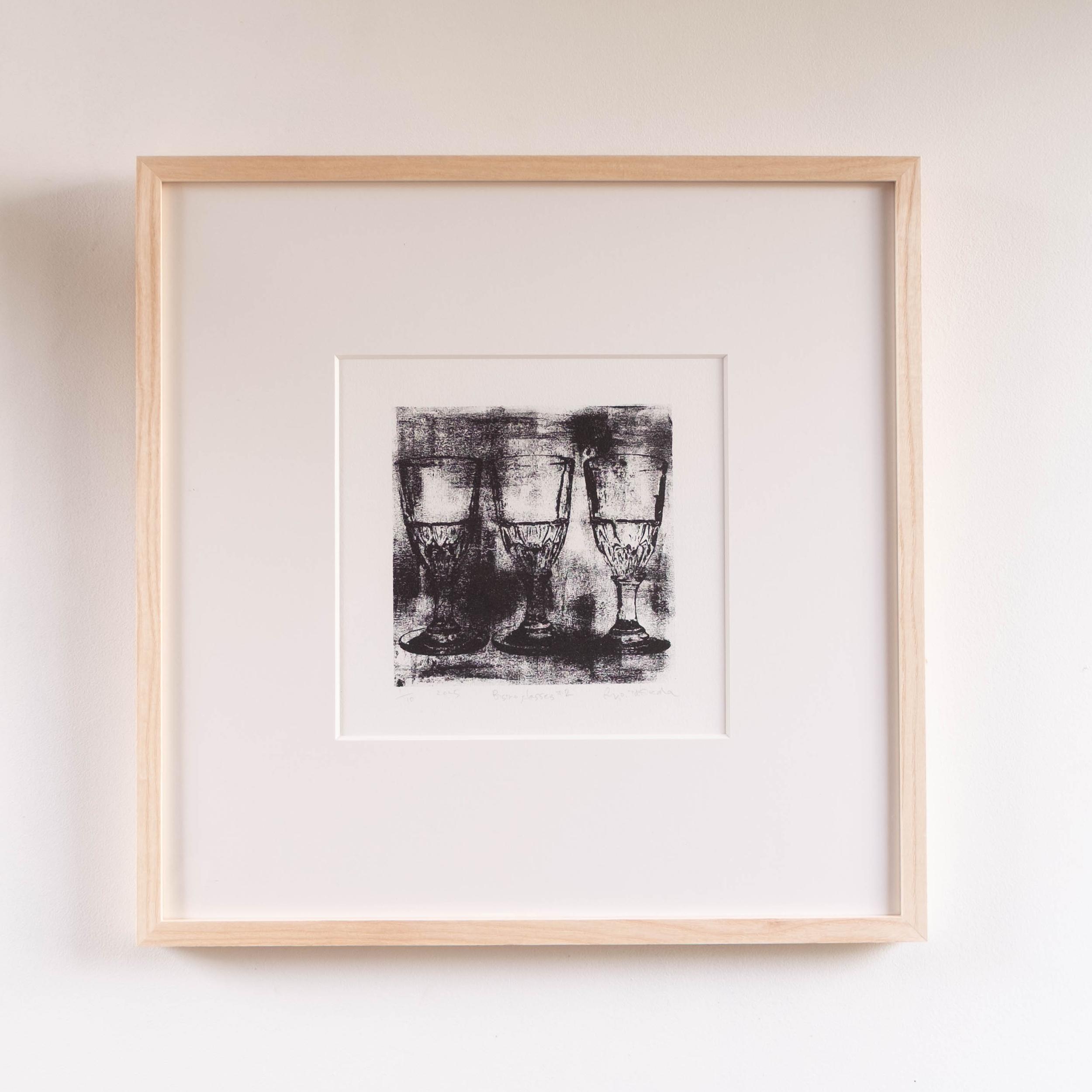 版画 "Bistro glasses #2"（額装）