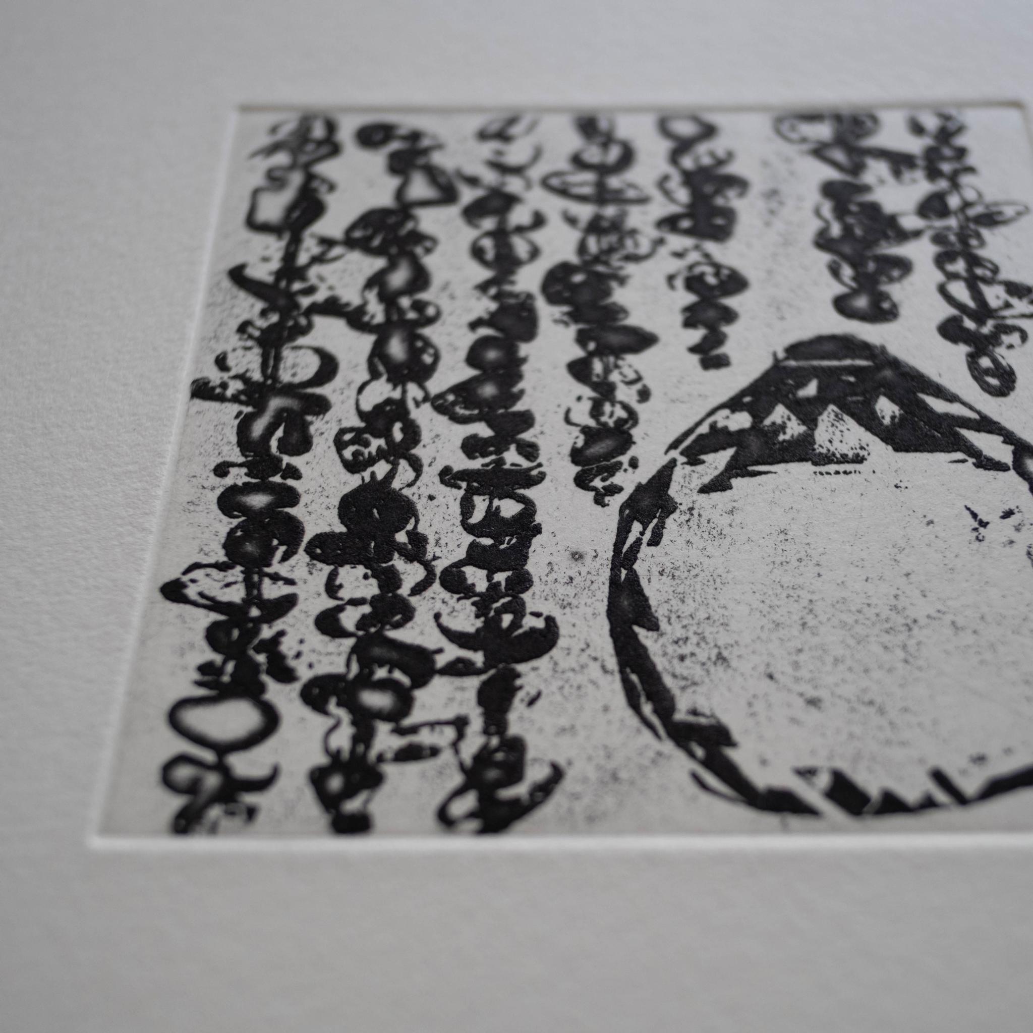 銅版画 "beads curtain#3"(額装) | 3枚目
