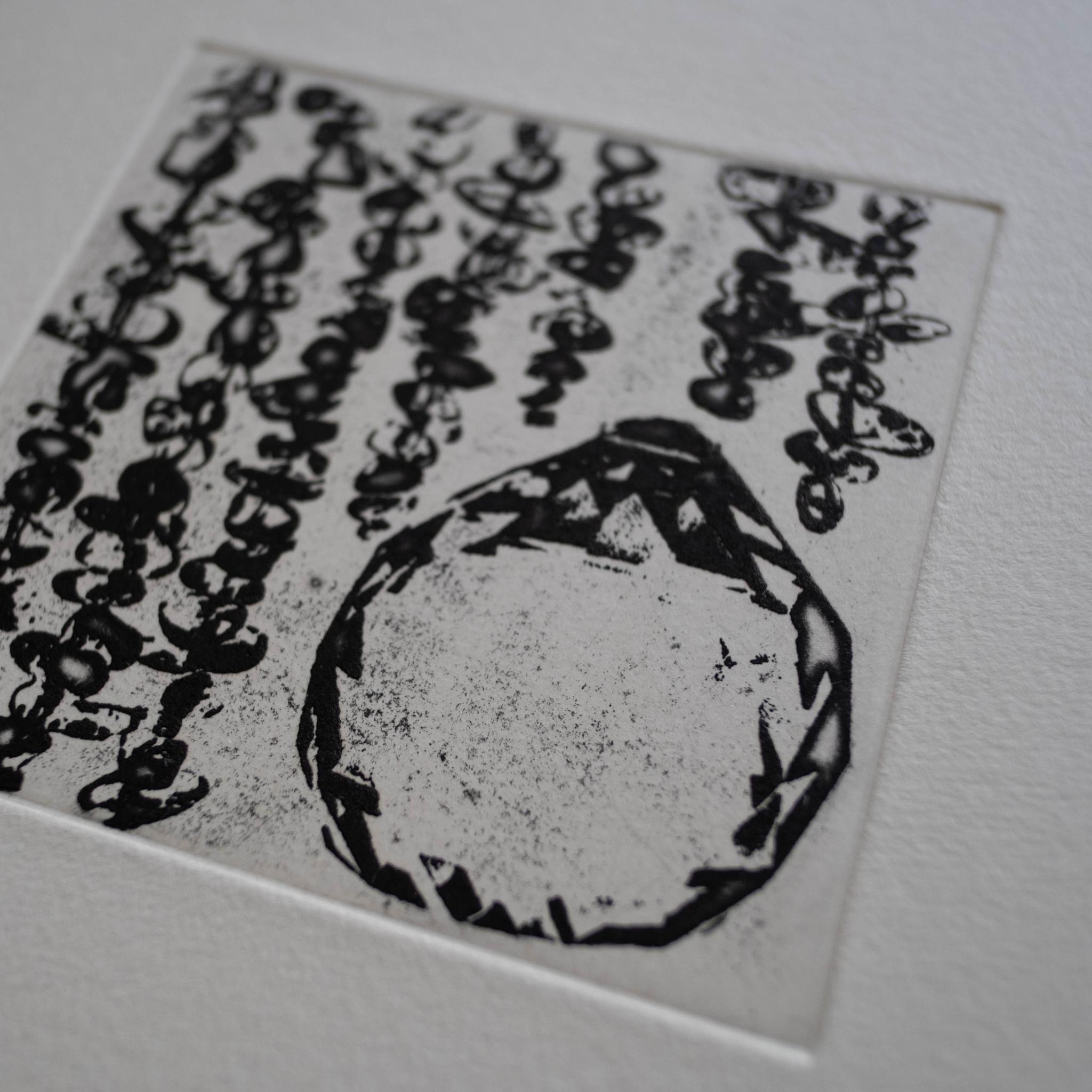 銅版画 "beads curtain#3"(額装) | 4枚目
