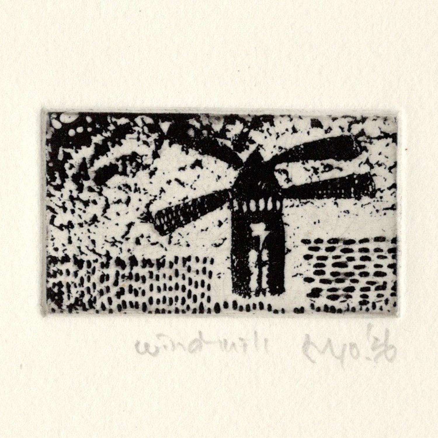 版画ゆうびん no.41 'windmill'(銅版画) | 2枚目